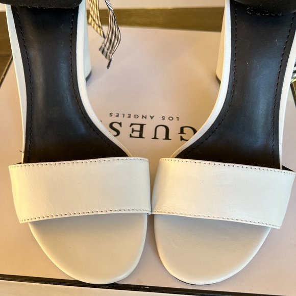 NEW Guess Pump Allison's Women White Leather Checkered Ribbon - Picture 4 of 14